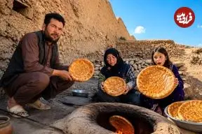 ببینید| غذای روستایی در افغانستان؛ پخت خوراک کدو سبز و تهیه نان سنتی در تنور