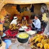 ببینید| غذای روستایی در ایران؛ تهیه مرغ کبابی و خوراک بادمجان در طبیعت
