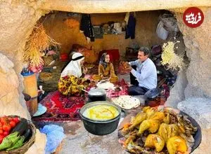 ببینید| غذای روستایی در ایران؛ تهیه مرغ کبابی و خوراک بادمجان در طبیعت