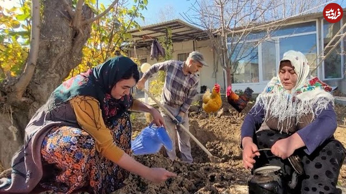 ببینید؛ غذای روستایی در کردستان؛ پخت آش میوه در روستایی زیبا