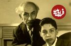 عکس؛ سفر زمان؛ تفرج «نیما یوشیج و پسرش شراگیم» در کنار رودخانه؛ دهه 20