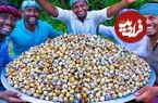 ببینید؛ غذای روستایی در هند؛ تهیه یک غذای خاص با 5 هزار تخم بلدرچین آب پز شده