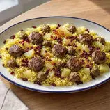 طرز تهیه قنبیدپلو قم با کلم قمری و گوشت قلقلی