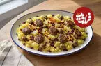 طرز تهیه قنبیدپلو قم با کلم قمری و گوشت قلقلی