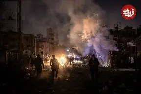 ببینید| تصاویری از حجم تخریب در میدان نیلوفر تهران