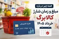 همه چیز درباره مبلغ و زمان شارژ کالابرگ خرداد 1405