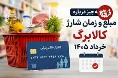 همه چیز درباره مبلغ و زمان شارژ کالابرگ خرداد 1405