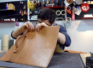ببینید؛ مراحل دیدنی دوخت یک کیف اداری با چرم گاو توسط استاد ژاپنی 