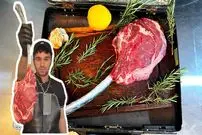 ببینید| غذای خیابانی در ایران؛ تهیه استیک تاماهاوک توسط آشپزی ماهر 