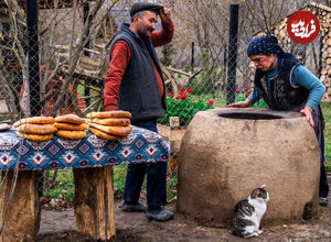 (ویدئو) پخت نان سنتی در تنور به روش مادربزرگ آذربایجانی