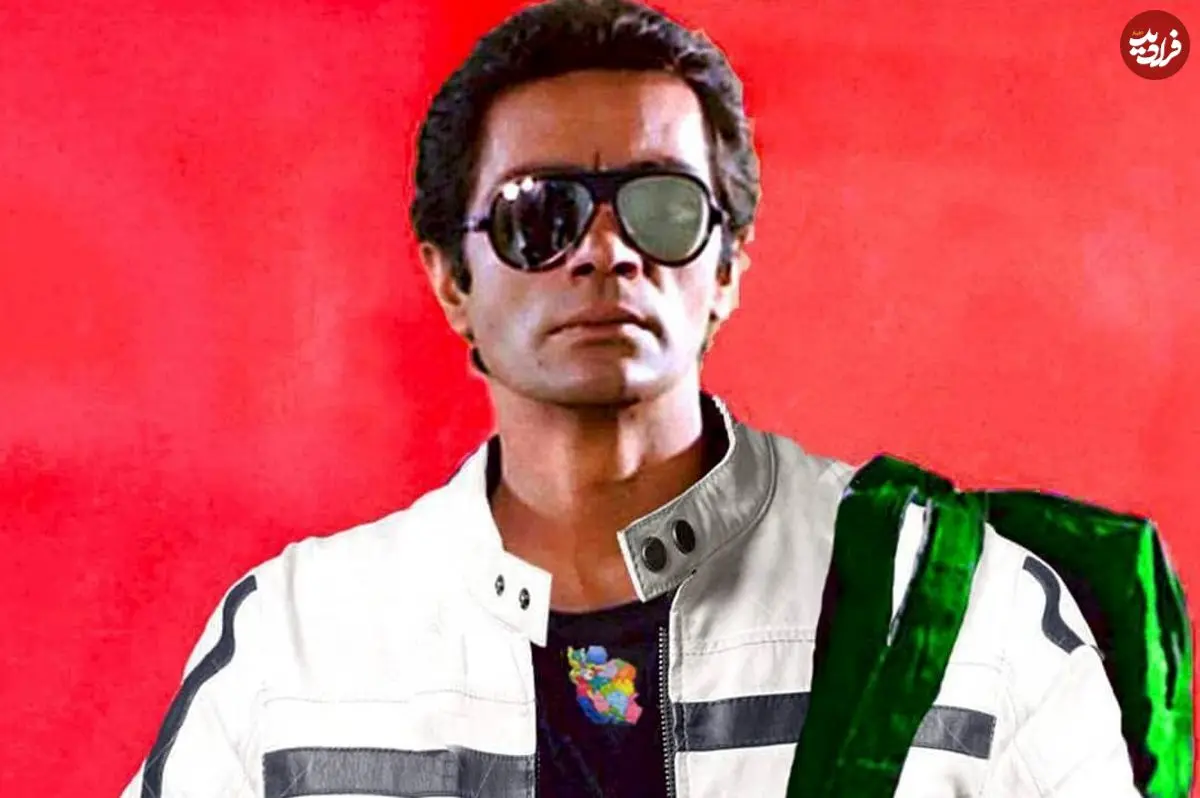 عکس| سفر در زمان؛ «چنگیز وثوقی» با اسلحه در پشت صحنه فیلم گل ها و گلوله ها؛ سال 70