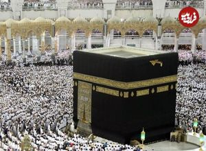 عکس؛ سفر در زمان؛ زائران در حال طواف «کعبه»؛ سال 1308