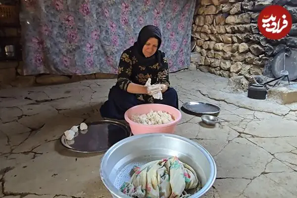 ببینید| غذای روستایی در ایران؛ مراحل تهیه کشک به روش سنتی و توسط یک بانوی عشایر