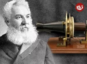 عکس| سفر در زمان؛ «الکساندر گراهام بل» در حال برقراری نخستین تماس تلفنی از نیویورک به شیکاگو؛ سال 1270