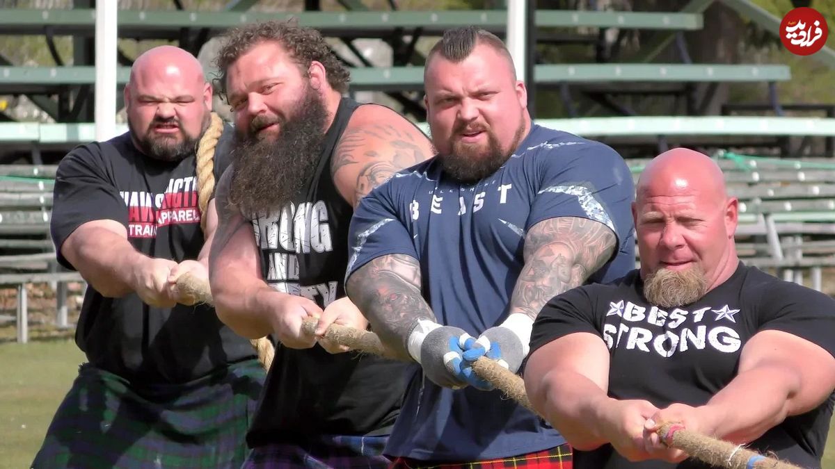 (ویدئو) مسابقه تماشایی طناب کشی میان قوی ترین مردان جهان در اسکاتلند