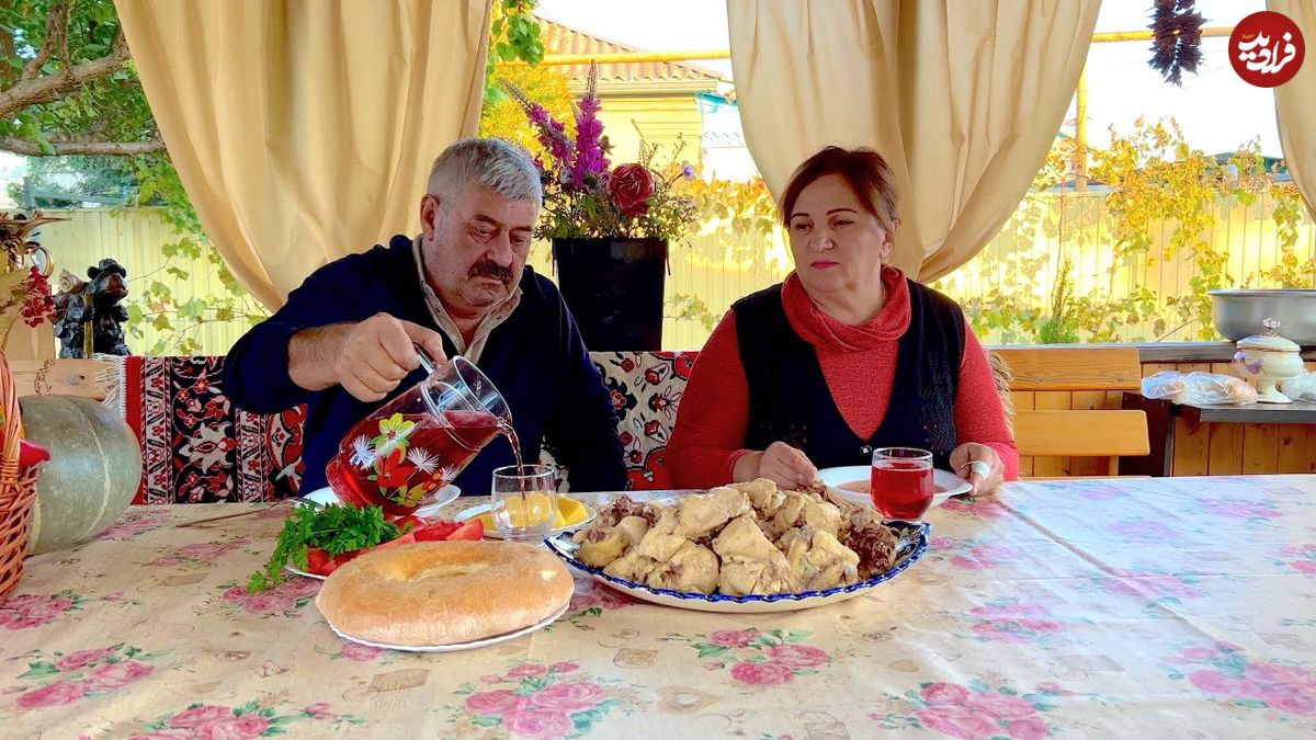 ببینید، غذای روستایی در گرجستان؛ پخت مرغ و غذای سنتی «دزیردزا» (Dzyrdza)