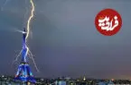 ببینید| لحظه اصابت صاعقه به برج ایفل