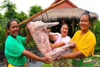 ببینید| غذای روستایی در سنگاپور؛ کباب بره کامل در تنور زیر زمینی در روستا