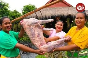 ببینید| غذای روستایی در سنگاپور؛ کباب بره کامل در تنور زیر زمینی در روستا