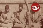 عکس| سفر زمان؛ درباریان ناصرالدین شاه با «کیسه‌های پول» در حیاط قصر