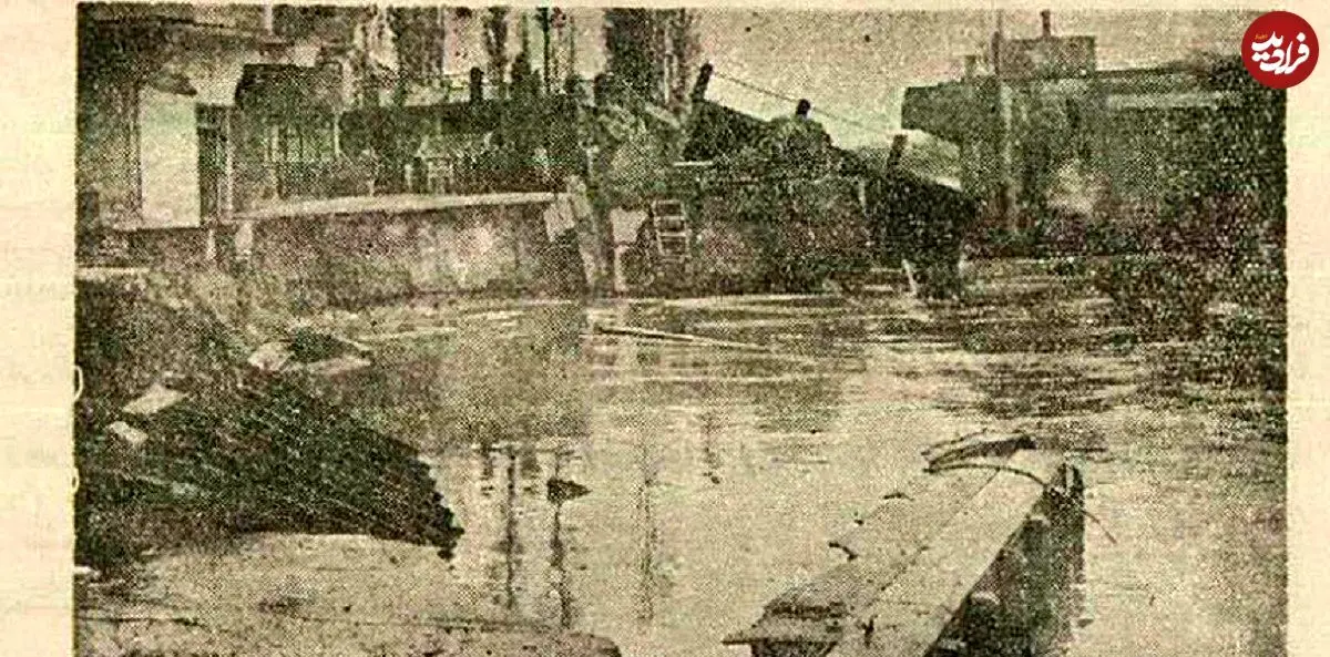 عکس؛ سفر در زمان؛ بحران در گیلان: پل غازیان فروریخت!