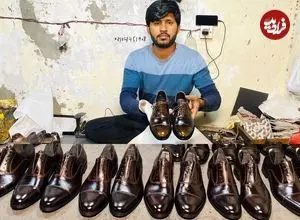 ببینید| فرآیند تولید کفش های چرمی دست ساز در پاکستان