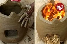 ببینید؛ نحوه ساخت یک اجاق هیزمی گِلی ساده و زیبا به روش استاد هندی