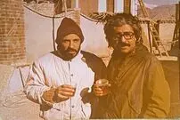 عکس| سفر زمان؛ «افسانه بایگان و علی حاتمی» در پشت صحنه فیلم تختی؛ سال 75
