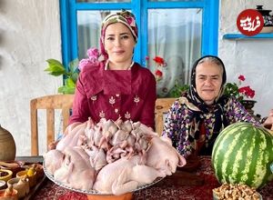 ببینید؛ غذای روستایی در ایران؛ پخت مرغ شکم پر با بلدرچین و گردو