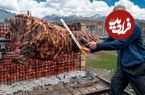 ببینید؛ غذای روستایی در آذربایجان؛ پخت کباب شاورما با گاو کامل در روستا