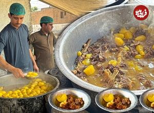 ببینید؛ غذای خیابانی در پاکستان؛ پخت نمکین گوشت و بیف روش در پیشاور