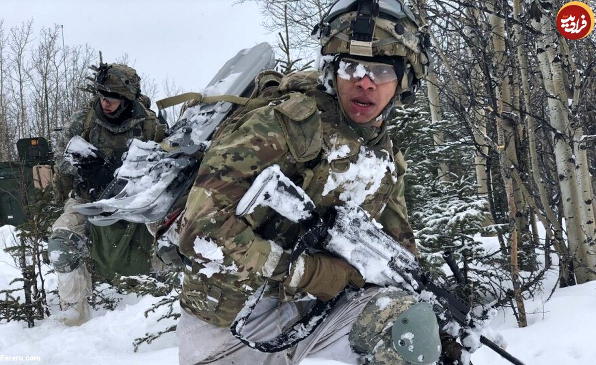 (ویدئو) آموزش نظامی ارتش آمریکا در سرمای ۲۸- درجه آلاسکا