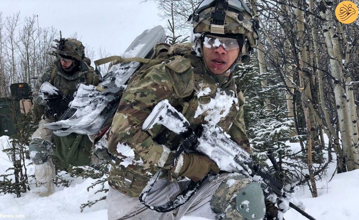(ویدئو) آموزش نظامی ارتش آمریکا در سرمای ۲۸- درجه آلاسکا