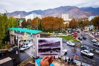 عکس| ایران قدیم؛ تصویری رنگی شده از «سر پل تجریش» تهران؛ 99 سال قبل