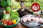 ببینید| غذای روستایی در کامبوج؛ پخت یک غذای سنتی با ماهی، سبزیجات و نودل