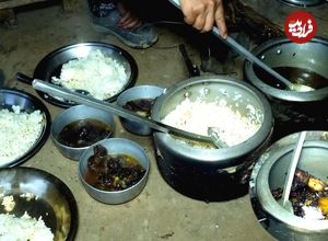 ببینید؛ غذای روستایی در نپال؛ پخت خوراک کاری با گوشت گاومیش