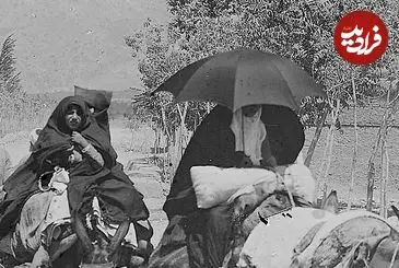 عکس| سفر زمان؛ الاغ‌سواری در یکی از جاده‌های اطراف تهران در دوران قاجار