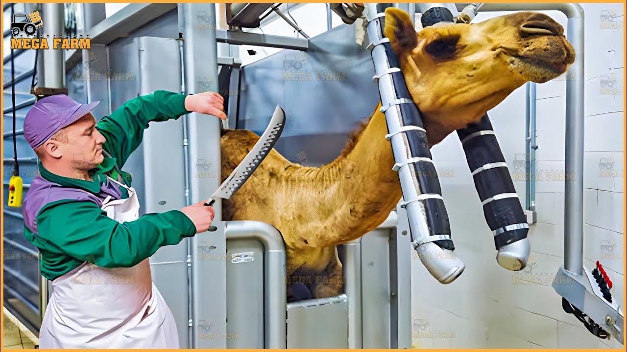 (ویدئو) مراحل پرورش شتر در کشورهای حوزه خلیج فارس؛ فرآوری گوشت شتر در کارخانه