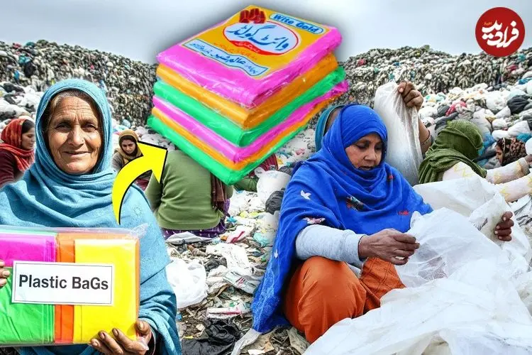 ببینید| روند بازیافت ضایعات پلاستیکی و تبدیل آن ها به کیسه زباله در پاکستان