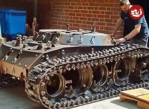 ببینید| مراحل دیدنی ساخت یک تانک مینیاتوری با قطعات خودروهای قدیمی در بلژیک