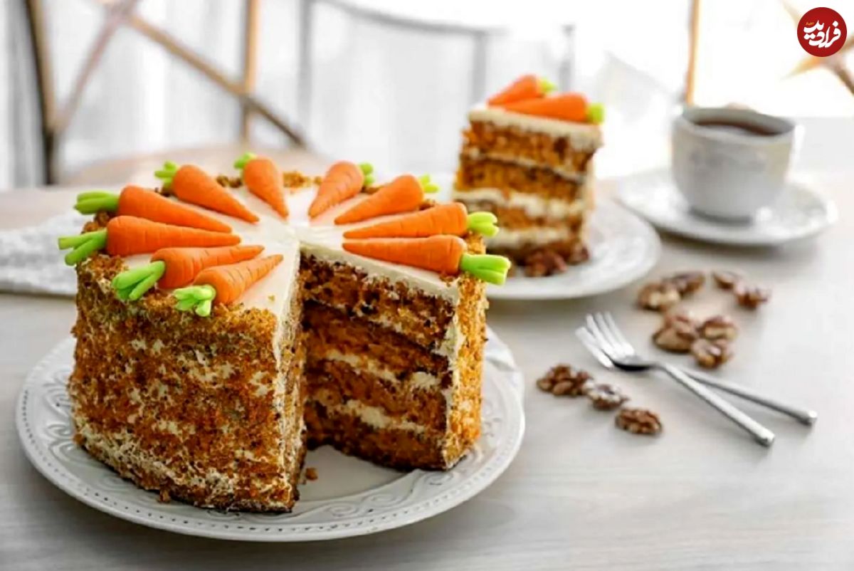 طرز تهیه کیک هویج کافیشاپی؛ پوک، نرم و خوشمزه