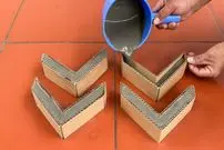 ببینید| چگونه در خانه یک گلدان ارزان و خاص، با مقوا و سیمان بسازیم؟