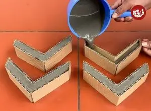 ببینید| چگونه در خانه یک گلدان ارزان و خاص، با مقوا و سیمان بسازیم؟