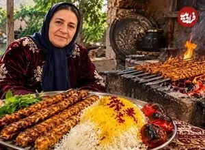 ببینید| غذای روستایی در ایران؛ مراحل دیدنی تهیه کباب کوبیده مرغ روی آتش