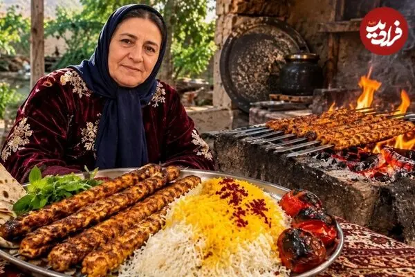 ببینید| غذای روستایی در ایران؛ مراحل دیدنی تهیه کباب کوبیده مرغ روی آتش