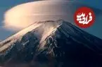 ببینید| تشکیل ابر عدسی‌شکل بر فراز کوه فوجی
