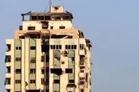 ببینید؛ لحظه‌ای که بلندترین برج غزه با خاک یکسان شد
