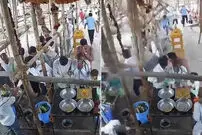 ببینید| لحظه ریزش سقف معبد درحال ساخت روی سر مردم