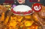 ببینید| غذا خوردن با صدا؛ خوردن 4 کیلو چلو مرغ و گوشت به روش دختر مشهور هندی
