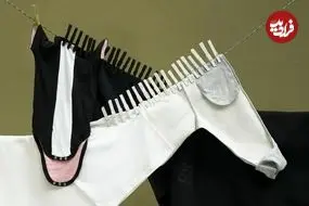 خلاقیت هنرمندی که «لباس‌های روی بند» را به تصاویر بامزه تبدیل می‌کند